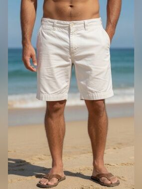 Polo Ralph Lauren Shorts Mens 38 White Classic Fit 10” Chino Cotton Twill